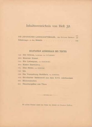 Inhaltsverzeichnis von Heft 32