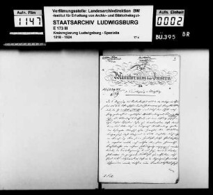 Heimatverhältnisse des in Prag festgehaltenen, angeblich aus Württemberg stammenden Ludwig Gottlehr