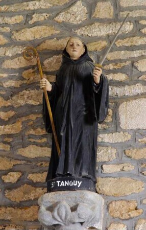 Frankreich. Bretagne. Finistere. La Pointe de Saint Mathieu. Kirche Notre Dame de Grace. Saint Tanduy