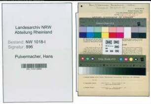Entnazifizierung Hans Pulvermacher , geb. 11.12.1901 (Handelsvertreter)