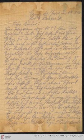 Korrespondenz von Alice und Ludwig Klein: Brief von Ludwig Klein an Kurt Klein, Irmgard Ehrlich und Max Klein