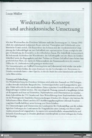 Wiederaufbau-Konzept und architektonische Umsetzung