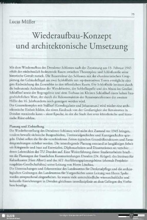 Wiederaufbau-Konzept und architektonische Umsetzung