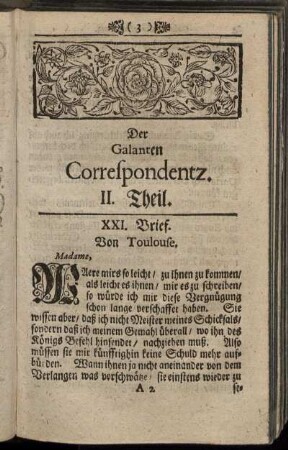 Die Galante Correspondentz. II. Theil.
