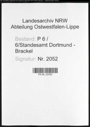 Sterberegister Standesamt Dortmund-Brackel (VI)