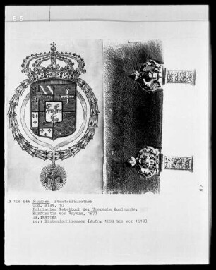 Polnisches Gebetbuch der Theresia Kunigunde, Kurfürstin von Bayern (1676-1730). Geschrieben von Stanislaus Baczynski — Wappen