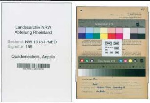 Entnazifizierung Angela Quademechels , geb. 23.05.1895 (Aerztin)