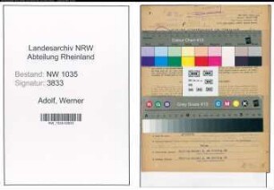 Entnazifizierung Werner Adolf , geb. 22.05.1921 (Kaufmaennischer Angestellter)