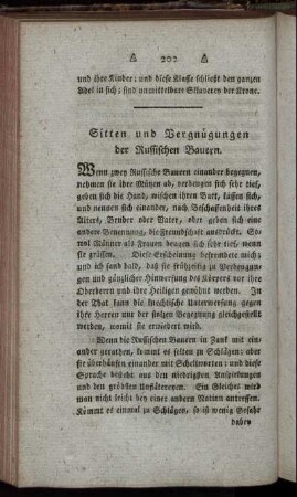 Sitten und Vergnügungen der Russischen Bauern