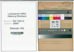 Entnazifizierung Willi Sieberath, geb. 07.04.1888 (Gastwirt)