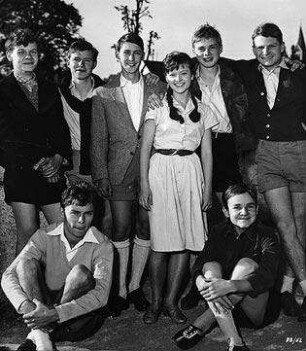 Erinnerungsfoto. Karl-Michael Balzer, Michael Hinz, Frank Glaubrecht, Cordula Trantow, Volker Lechtenbrink, Fritz Wepper, Folker Bohnet und Günther Hoffmann.