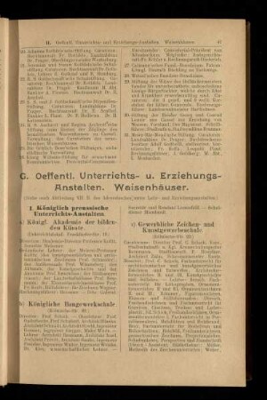 Oeffentl. Unterrichts- u. Erziehungs-Anstalten. Waisenhäuser