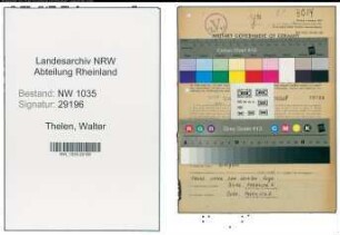 Entnazifizierung Walter Thelen , geb. 21.03.1918 (Kraftfahrer)