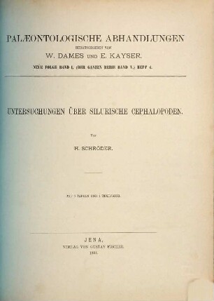 Untersuchungen über silurische Cephalopoden