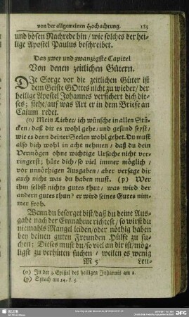 Das zwey und zwanzigste Capitel Von denen zeitlichen Gütern