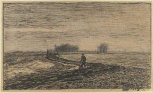 Feldweg mit Wanderer