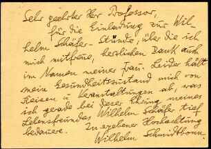 5-10-19-25.0000: Schmidtbonn, Dr. h. c. Wihelm, Dichter; diverse Schreiben ff.: Betr. Einladung