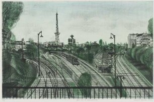 Eberhard Franke: Blick von der Halenseebrücke, 1972