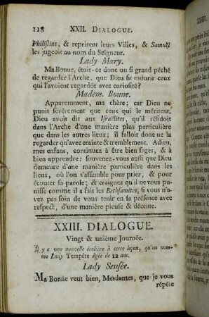 XXIII. Dialogue. Vingt & unième Journée.