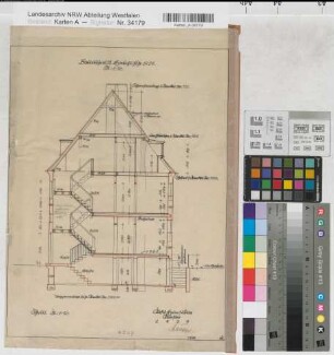Münster (Münster) Bauabschnitt 7 Habichtshöhe Schnitt 1929 1 : 50 40 x 30 Zeichnung Westfälische Heimstätte Wohnungsgesellschaft Münsterland