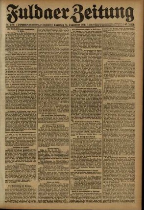 Erste Ausgabe vom Samstag, den 14. Dezember 1918.