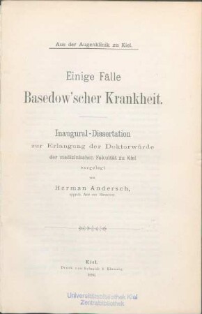 Einige Fälle Basedow'scher Krankheit