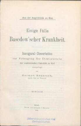 Einige Fälle Basedow'scher Krankheit
