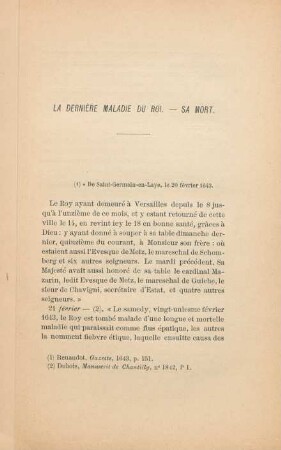 La dernière maladie du roi. - Sa mort