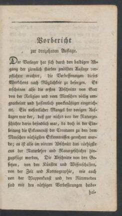 Vorbericht zur dreizehnten Auflage.