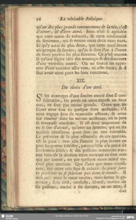 XIX. Du choix d'un ami