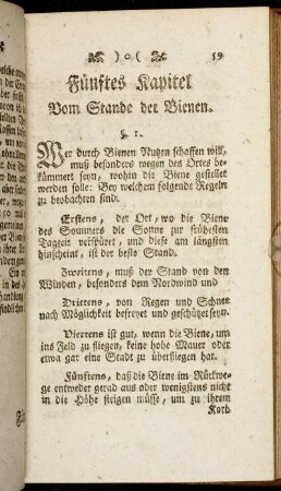 Fünftes Kapitel Vom Stande der Bienen.