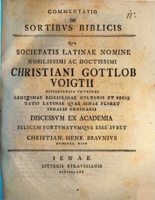 Commentatio de sortibus biblicis