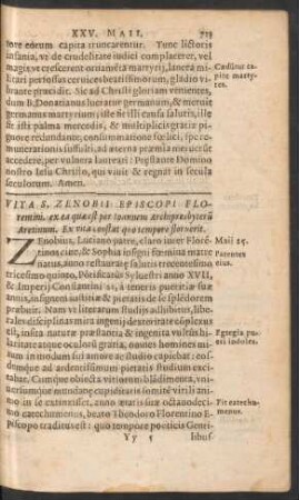 Vita S. Zenobii Episcopi Florentini ...