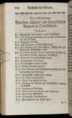 Die 2. Abtheilung. Von den alliirten und französischen Armeen in Deutschland.