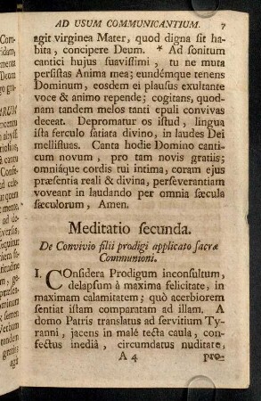 7-12, Meditatio secunda