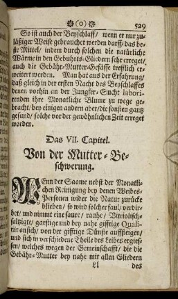 Das VII. Capitel. Von der Mutter-Beschwerung.