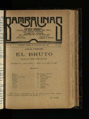 El bruto : drama en tres actos breves