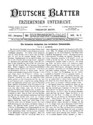 Die formalen Aufgaben des deutschen Unterrichts