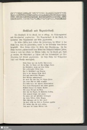 Kochkunst und Rezeptierkunst