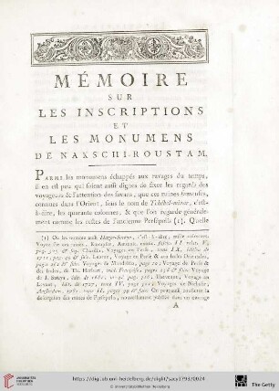 Mémoires sur les inscriptions et les monumens de Nakschi-Roustam