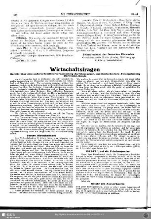 Wirtschaftsfragen
