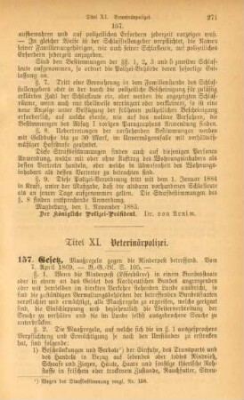 Titel XI. Veterinärpolizei
