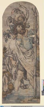 Hl. Christophorus, das Christuskind auf der Schulter tragend