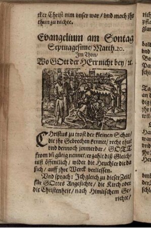Evangelium am Sontag Septuagesime/ Matth. 20.