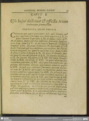 Caput II. De Usu hujus doctrine & effectu trium conformium sententiarum