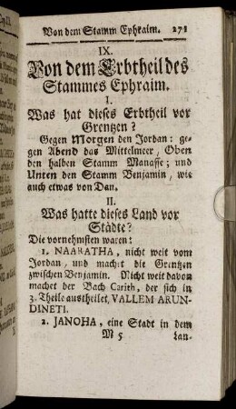 IX. Von dem Erbtheil des Stammes Ephraim.