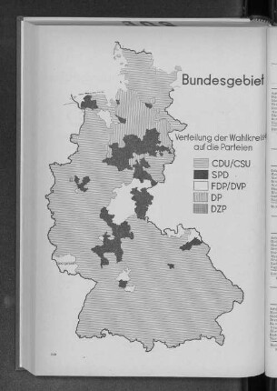 Bundesgebiet: Verteilung der Wahlkreise auf die Parteien