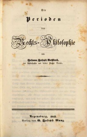 Die Perioden der Rechts-Philosophie