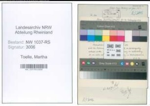 Entnazifizierung Martha Toelle , geb. 16.04.1909 (Lehrerin)