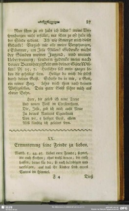 XX. Ermunterung seine Feinde zu lieben